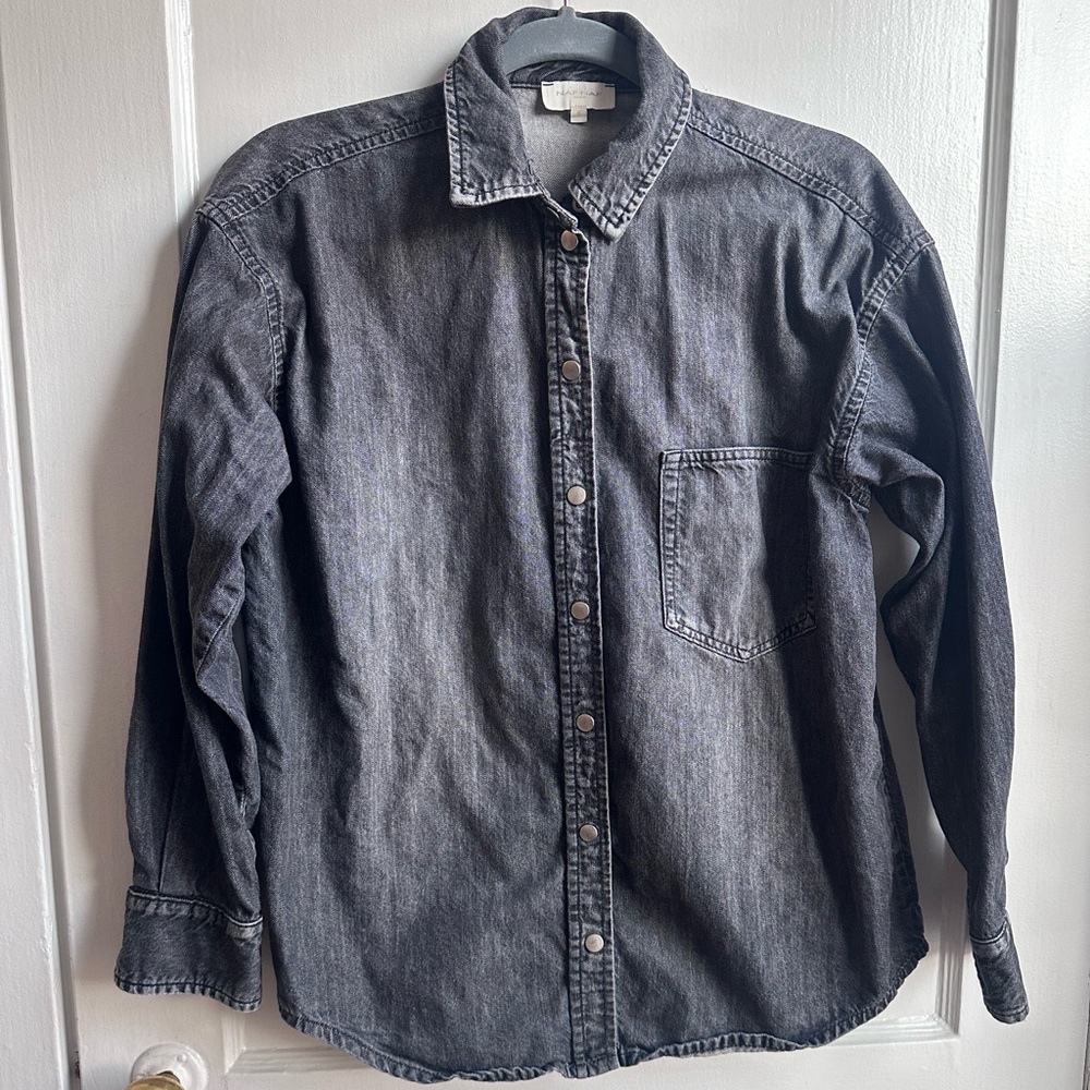 NAF NAF Charcoal Button Down Shirt